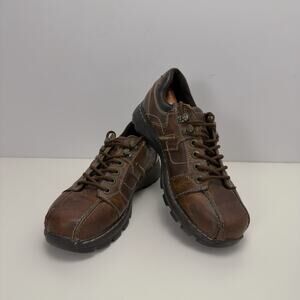 GBX Billiard Y2K Men's Brown Leather Chunky Grunge Shoes Lace Up Size 10.5 M